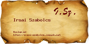 Irsai Szabolcs névjegykártya
